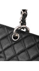 Chanel Shopping Tote i svart quiltet caviar-skinn med sølvfarget hardware