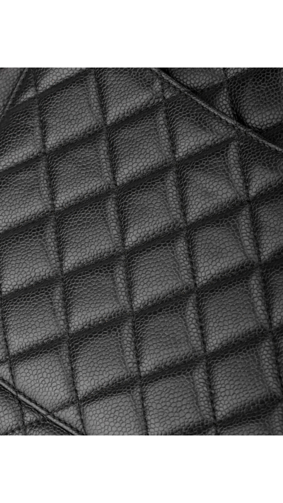 Chanel Shopping Tote i svart quiltet caviar-skinn med sølvfarget hardware
