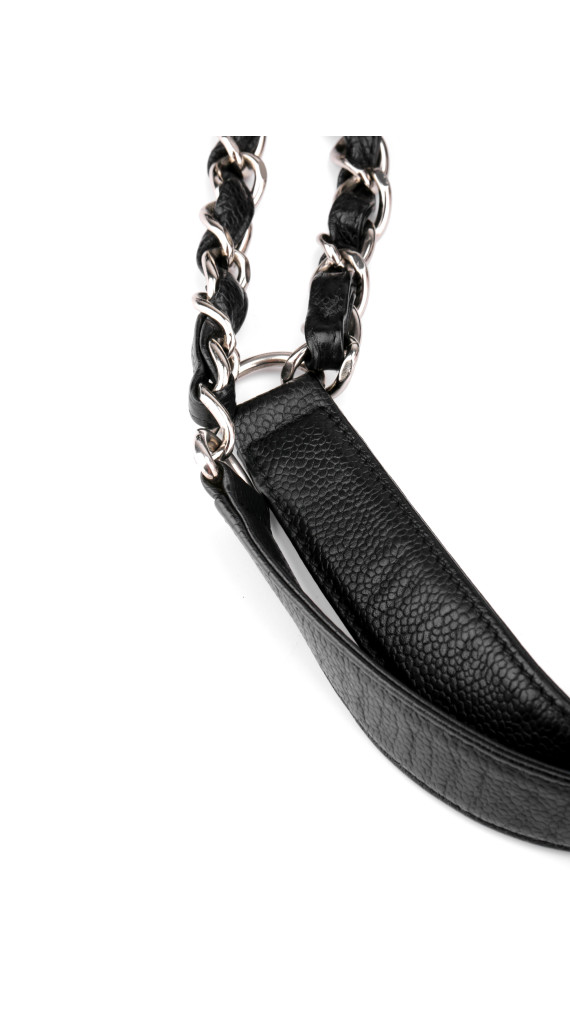 Chanel Shopping Tote i svart quiltet caviar-skinn med sølvfarget hardware