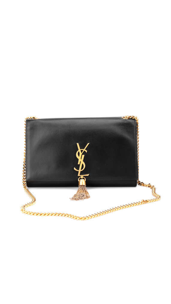 Saint Laurent Kate Tassel Chain Bag Black Leather