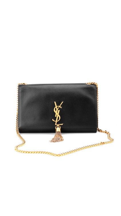Saint Laurent Kate Tassel Chain Bag Black Leather