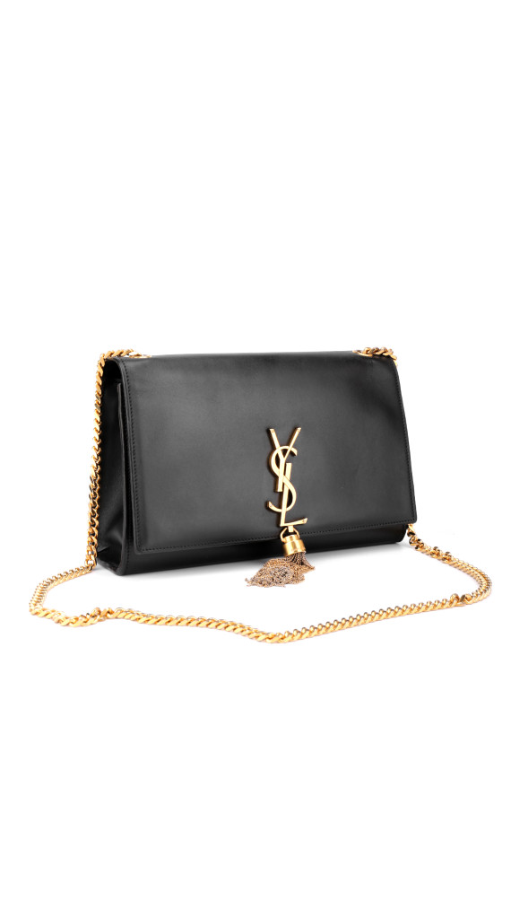 Saint Laurent Kate Tassel Chain Bag Black Leather