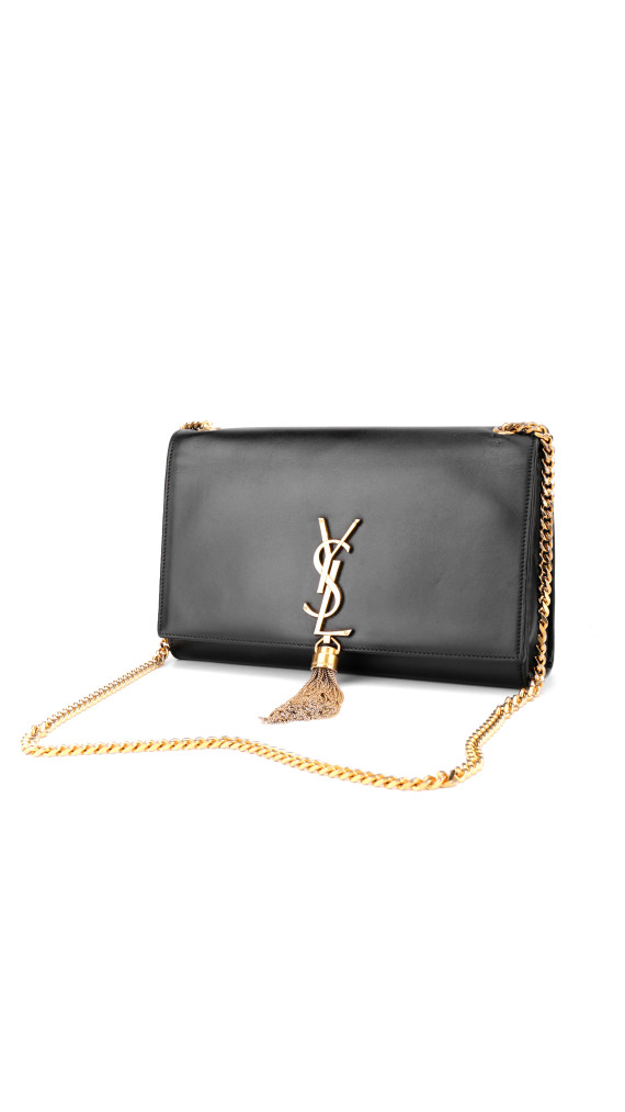 Saint Laurent Kate Tassel Chain Bag Black Leather