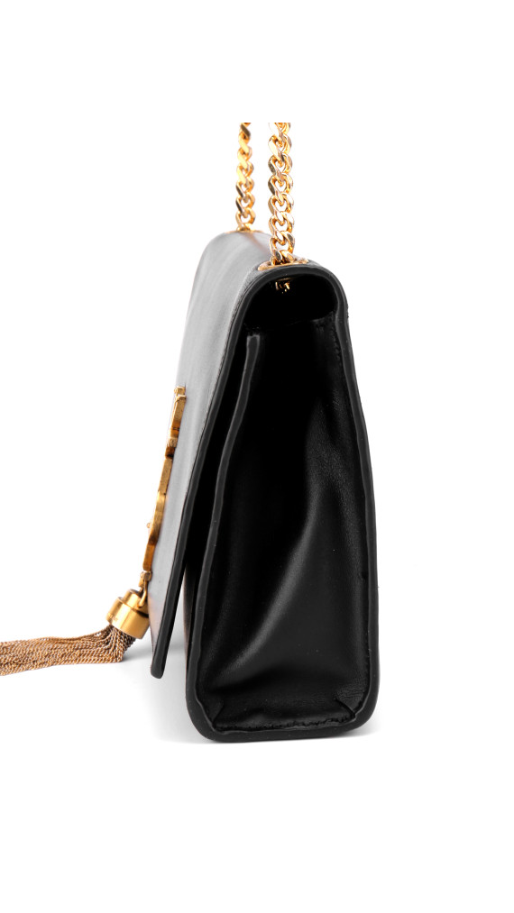 Saint Laurent Kate Tassel Chain Bag Black Leather