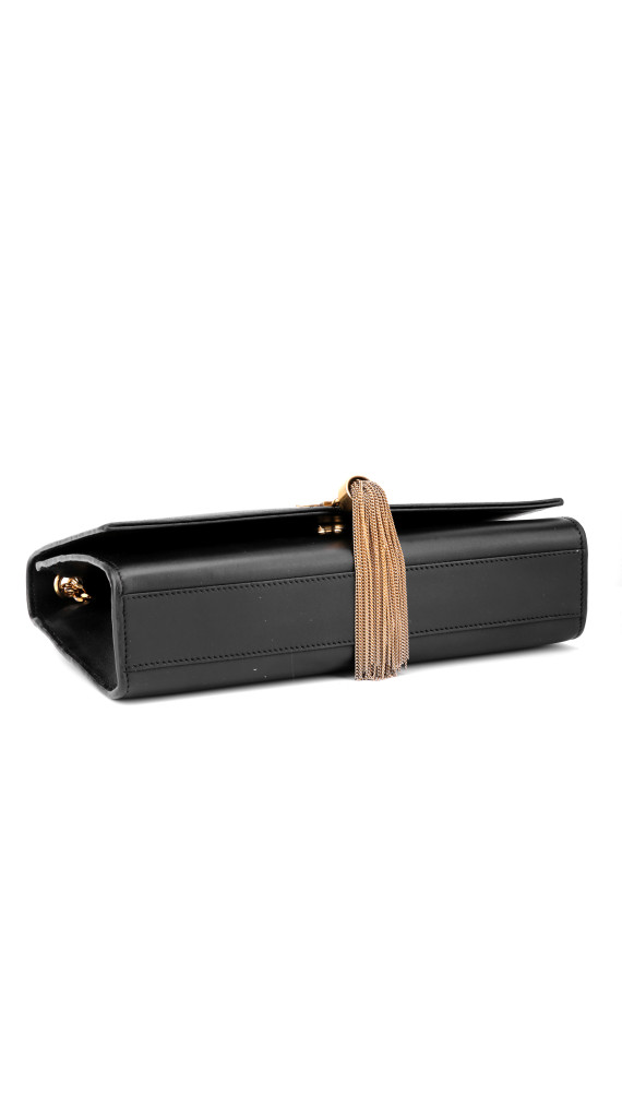 Saint Laurent Kate Tassel Chain Bag Black Leather