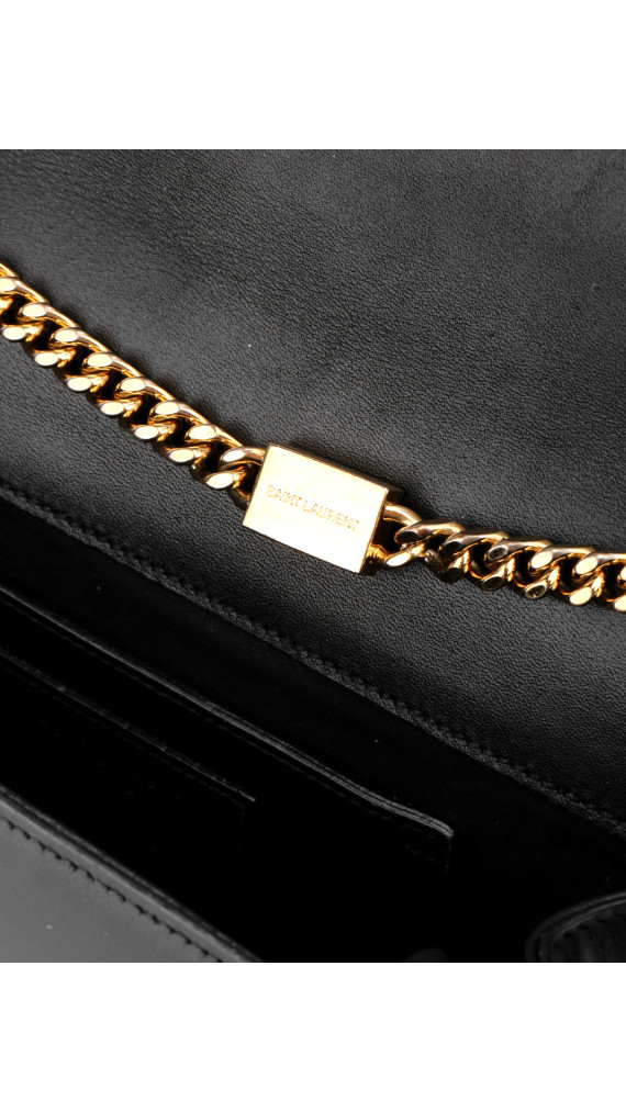 Saint Laurent Kate Tassel Chain Bag Black Leather