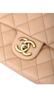 Chanel Single Flap Bag i Beige Calfskinn