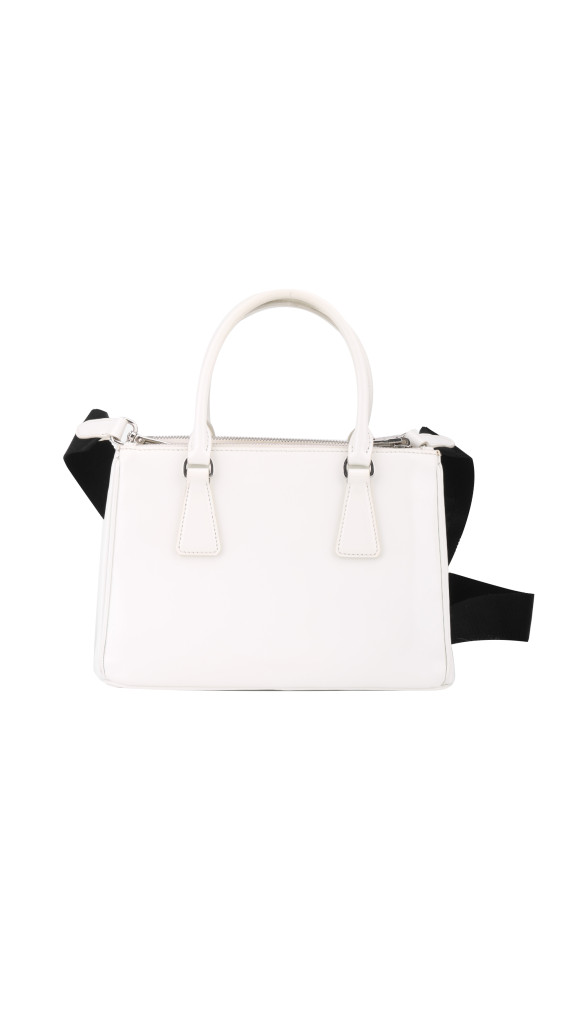 Prada Galleria Small Shoulder Bag - White Patent Leather