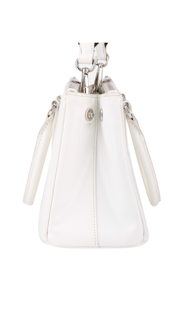 Prada Galleria Small Shoulder Bag - White Patent Leather