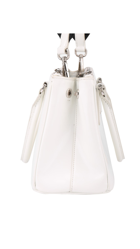 Prada Galleria Small Shoulder Bag - White Patent Leather