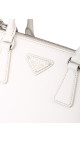 Prada Galleria Small Shoulder Bag - White Patent Leather