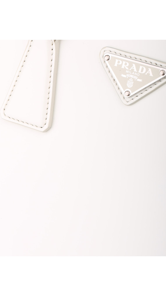 Prada Galleria Small Shoulder Bag - White Patent Leather