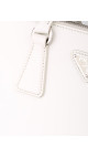 Prada Galleria Small Shoulder Bag - White Patent Leather