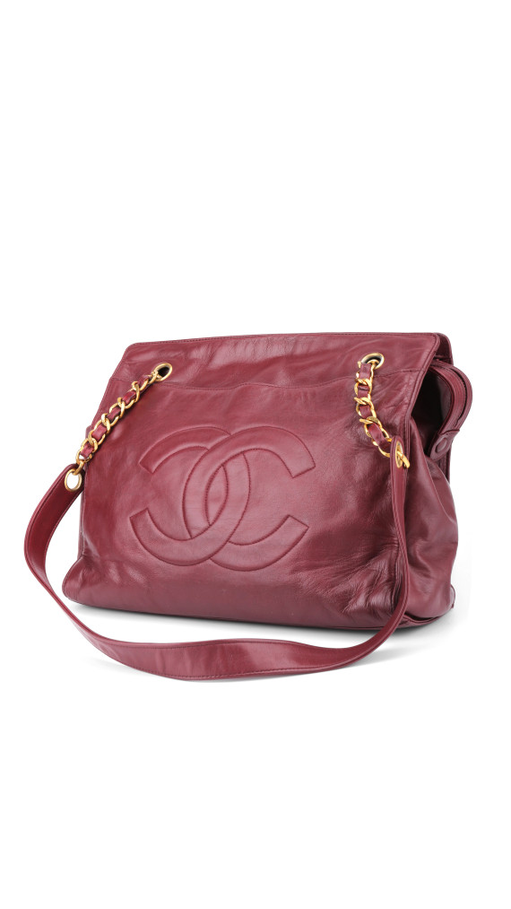 Chanel CC Logo Shoulder Bag Burgundy i Lambskin