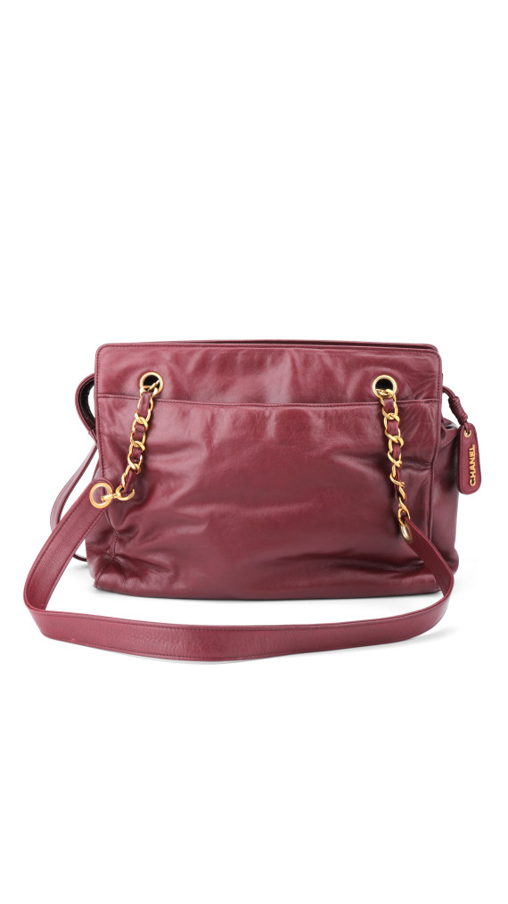 Chanel CC Logo Shoulder Bag Burgundy i Lambskin