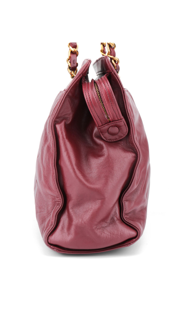 Chanel CC Logo Shoulder Bag Burgundy i Lambskin