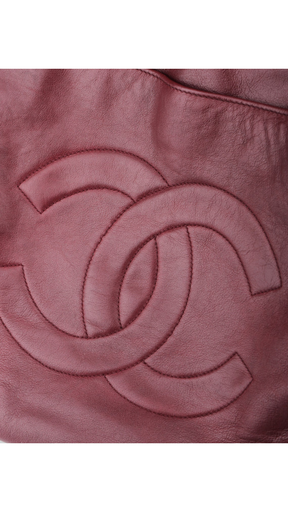 Chanel CC Logo Shoulder Bag Burgundy i Lambskin