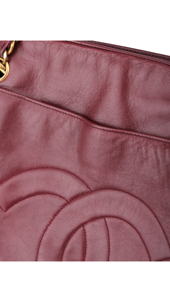 Chanel CC Logo Shoulder Bag Burgundy i Lambskin