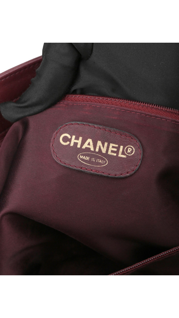 Chanel CC Logo Shoulder Bag Burgundy i Lambskin