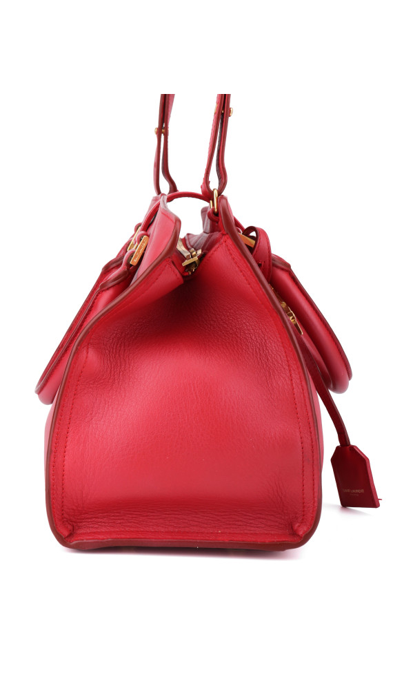 YSL Saint Laurent Cabas Chyc Shoulder Bag - Red