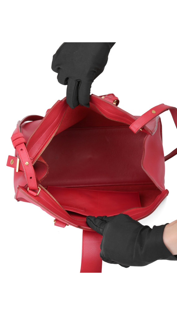 YSL Saint Laurent Cabas Chyc Shoulder Bag - Red