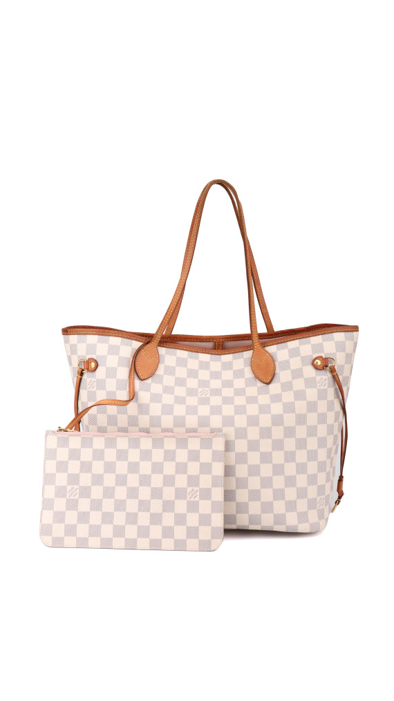 Louis Vuitton Neverfull Tote Bag - Damier Azur Canvas