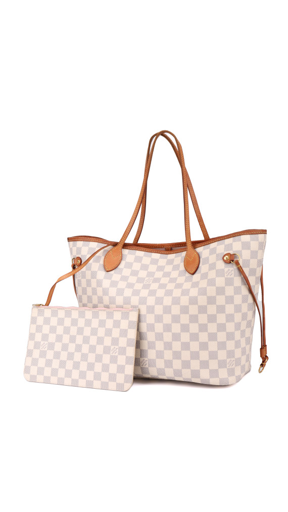 Louis Vuitton Neverfull Tote Bag - Damier Azur Canvas