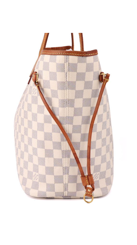 Louis Vuitton Neverfull Tote Bag - Damier Azur Canvas