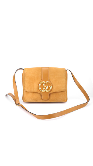 Gucci Arli Shoulder Bag - Suede Camel