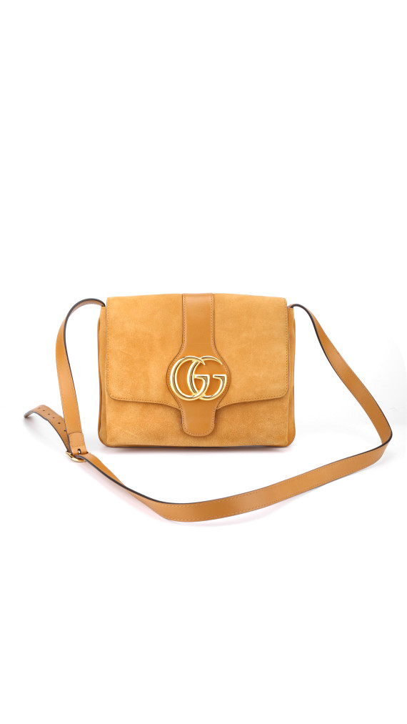 Gucci Arli Shoulder Bag - Suede Camel
