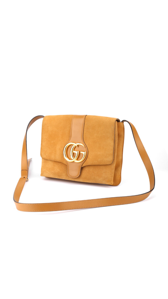Gucci Arli Shoulder Bag - Suede Camel