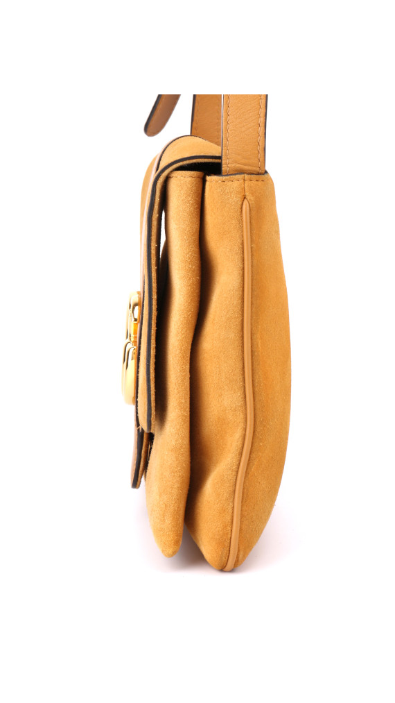 Gucci Arli Shoulder Bag - Suede Camel