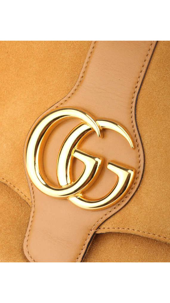 Gucci Arli Shoulder Bag - Suede Camel