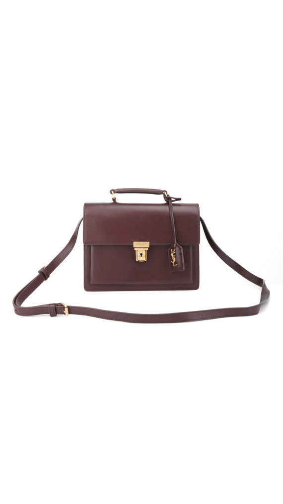 YSL Saint Laurent Hight School Top Handle Shoulder Bag - Burgundy