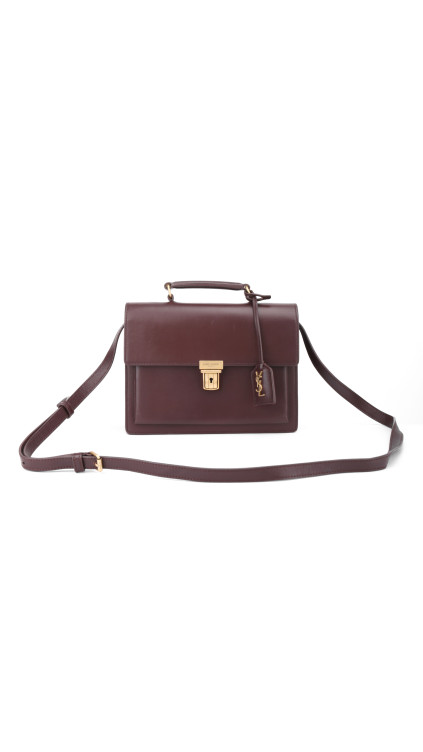 YSL Saint Laurent Hight School Top Handle Shoulder Bag - Burgundy