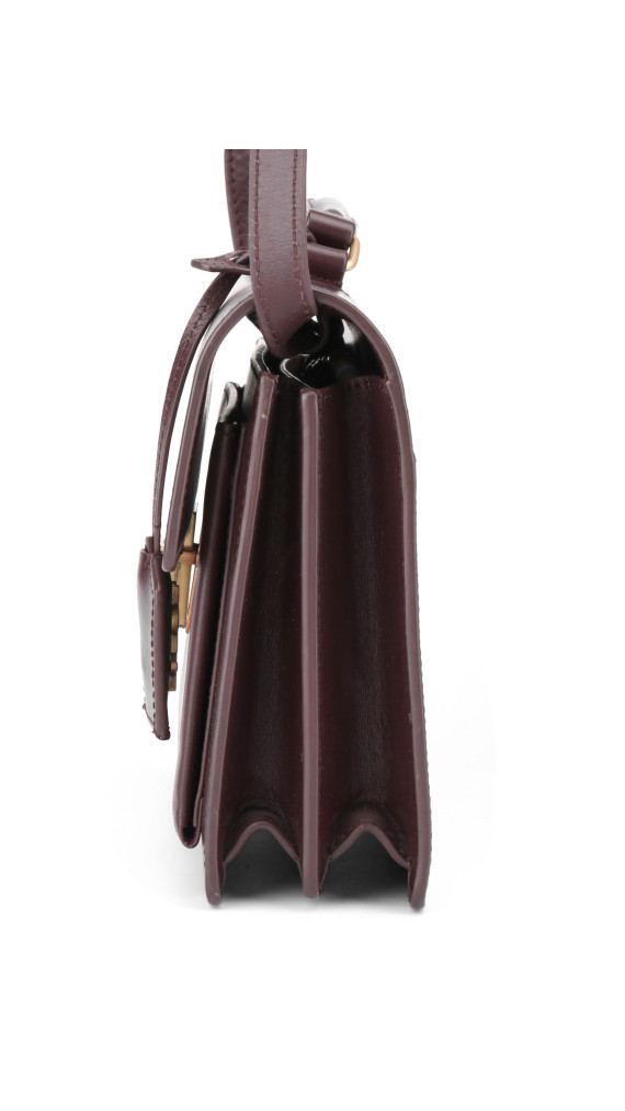 YSL Saint Laurent Hight School Top Handle Shoulder Bag - Burgundy