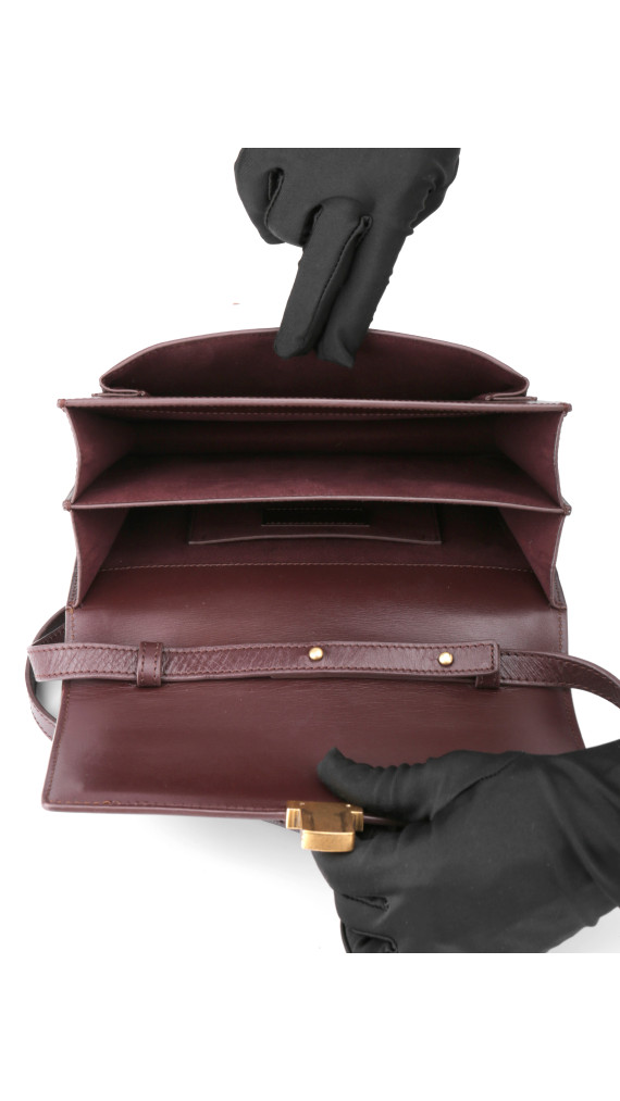 YSL Saint Laurent Hight School Top Handle Shoulder Bag - Burgundy