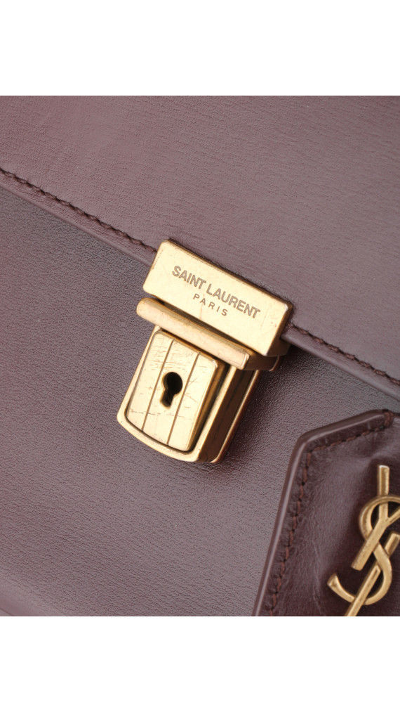 YSL Saint Laurent Hight School Top Handle Shoulder Bag - Burgundy