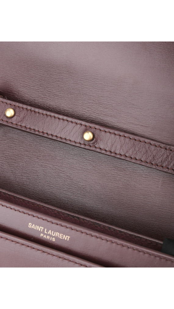 YSL Saint Laurent Hight School Top Handle Shoulder Bag - Burgundy