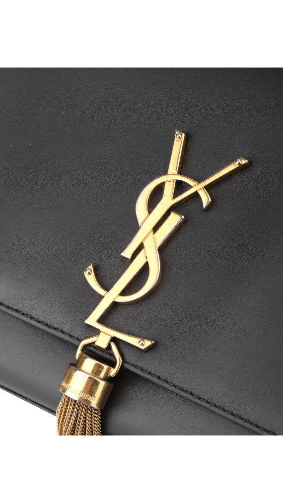 YSL Saint Laurent Kate - Black Smooth Leather