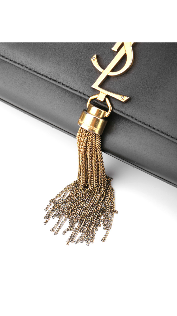 YSL Saint Laurent Kate - Black Smooth Leather