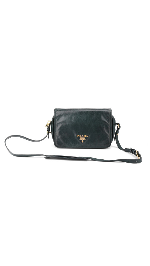 Prada Logo Crossbody Bag - Dark Green