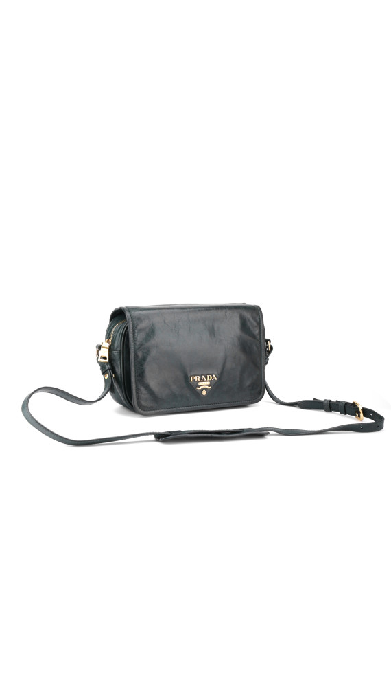 Prada Logo Crossbody Bag - Dark Green