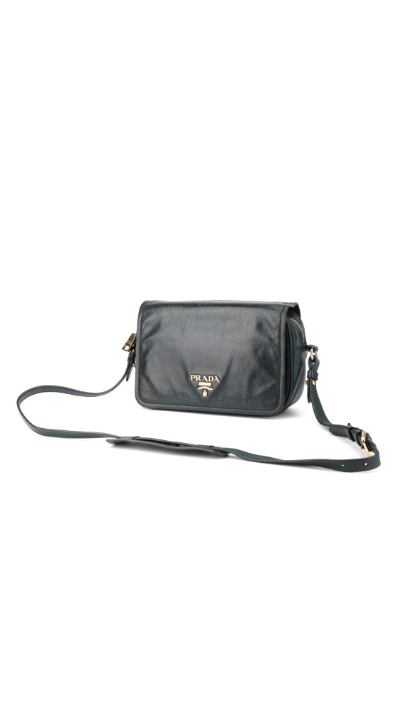 Prada Logo Crossbody Bag - Dark Green