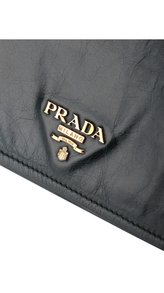 Prada Logo Crossbody Bag - Dark Green