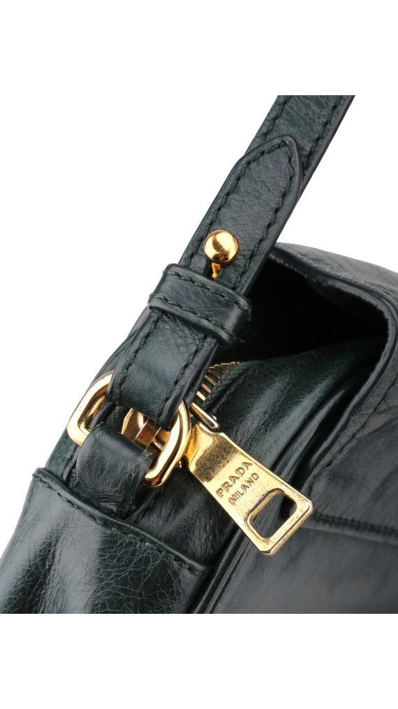 Prada Logo Crossbody Bag - Dark Green