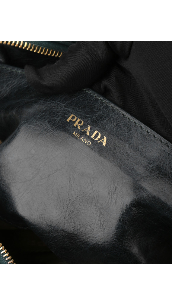 Prada Logo Crossbody Bag - Dark Green