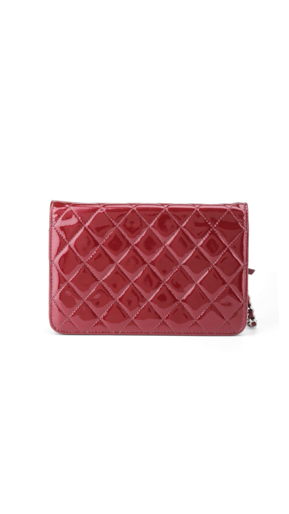 Chanel Wallet on Chain WOC Burgundy Patent Leather