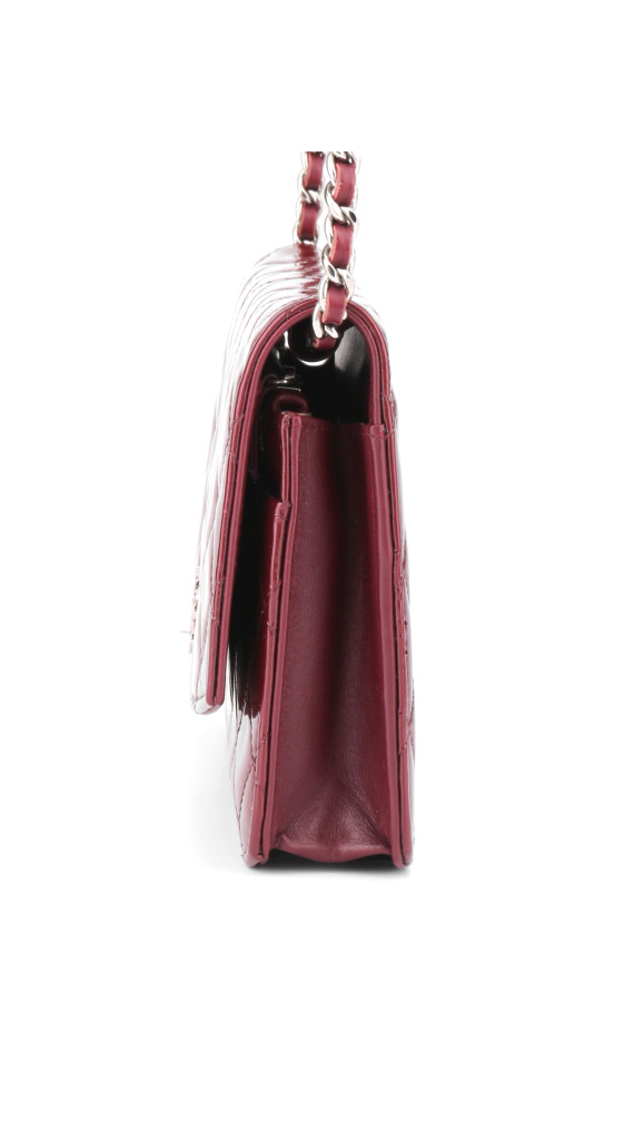 Chanel Wallet on Chain WOC Burgundy Patent Leather