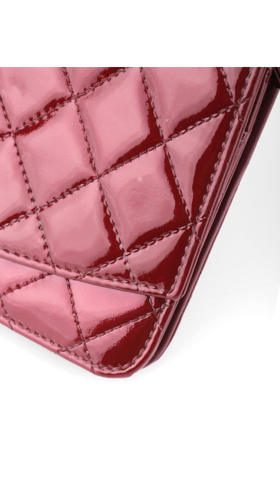 Chanel Wallet on Chain WOC Burgundy Patent Leather